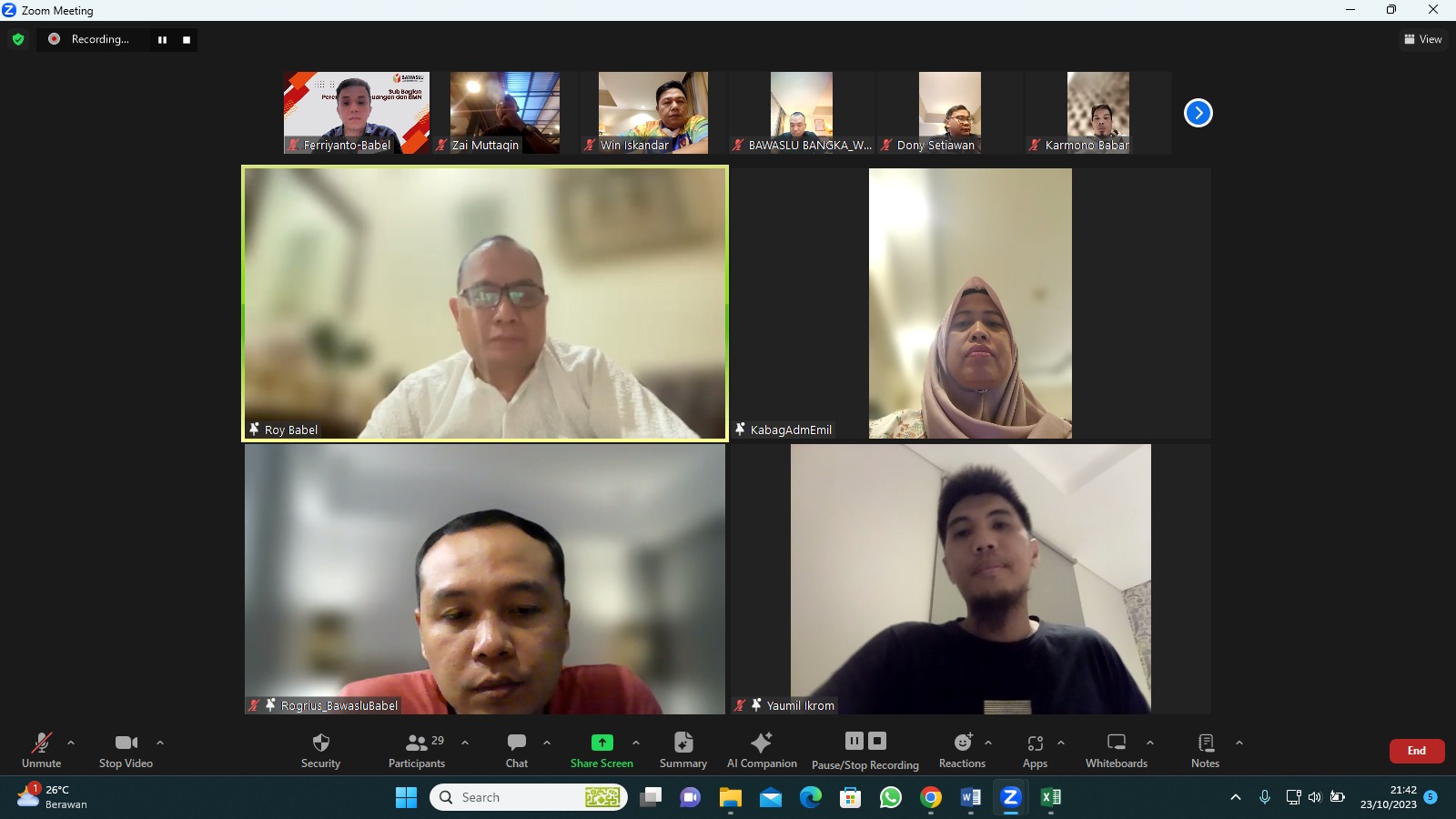 Bawaslu Babel Perkuat Persiapan Pelaksanaan Program dan Kegiatan Akhir Tahun 2023