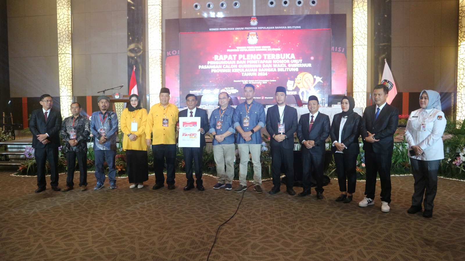 Bawaslu Babel Hadiri Penetapan Nomor Urut Pasangan Calon Gubernur dan Wakil Gubernur