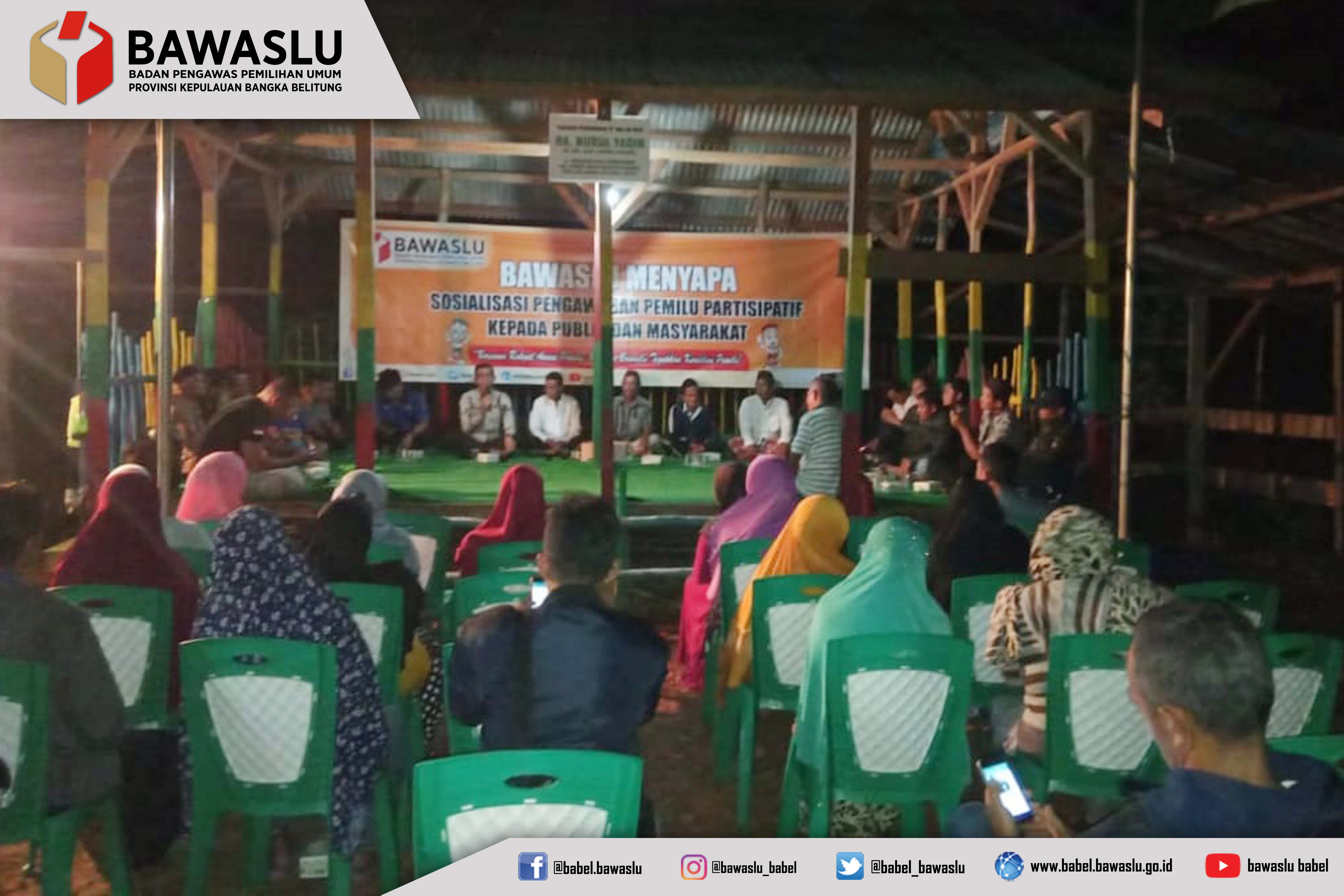 MENJELANG PELAKSANAAN PEMILU 2019, BAWASLU BABEL SAMBANGI MASYARAKAT TANAH BAWAH