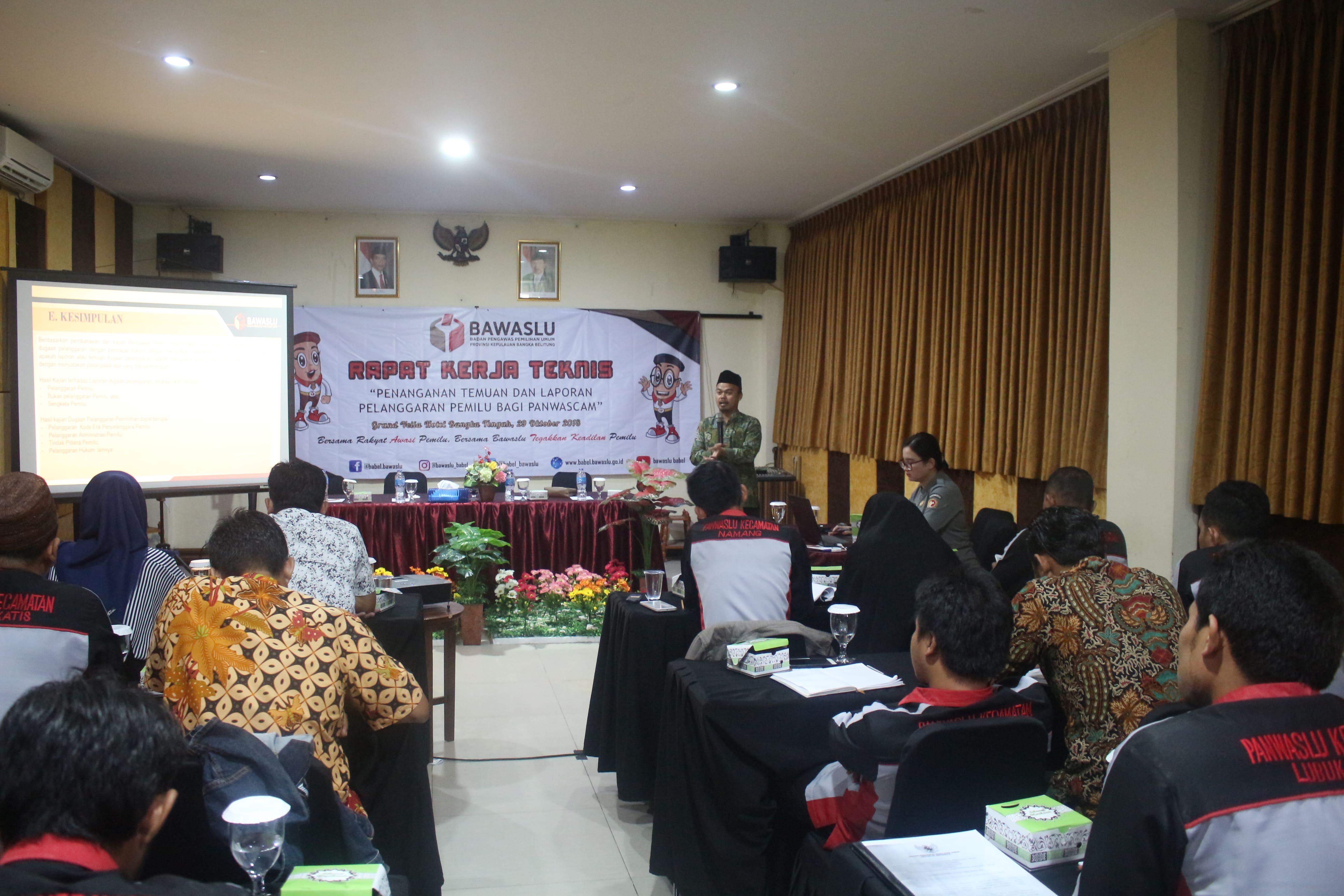 BAWASLU BABEL SATUKAN PERSEPSI PENANGANAN TEMUAN DAN LAPORAN PELANGGARAN