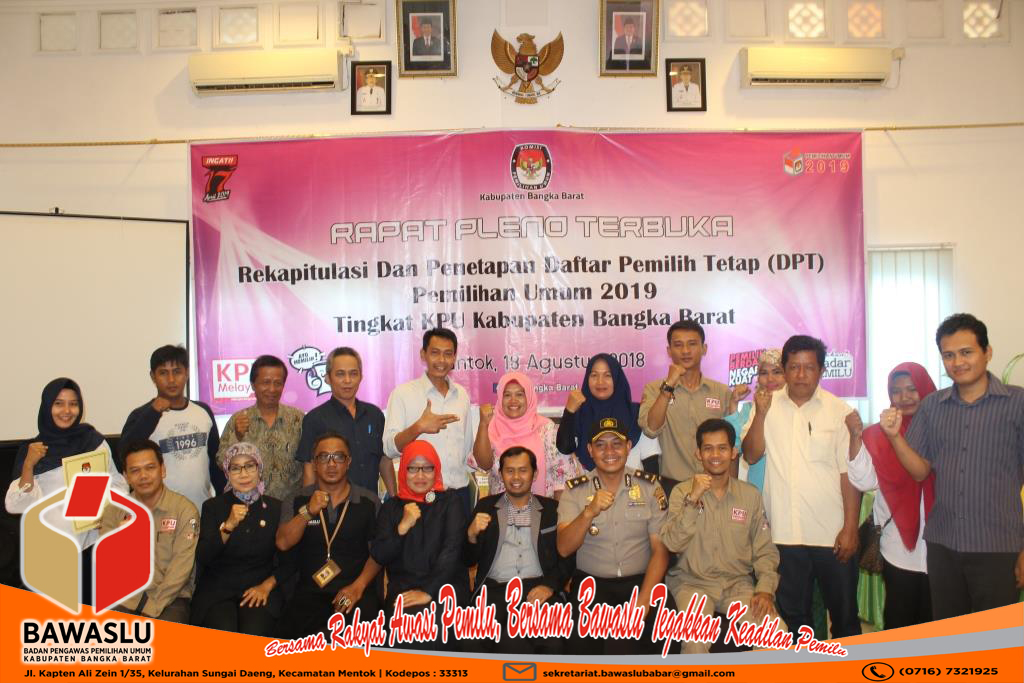 SEBANYAK 126.292 PEMILIH DITETAPKAN MENJADI DPT OLEH KPU BANGKA BARAT