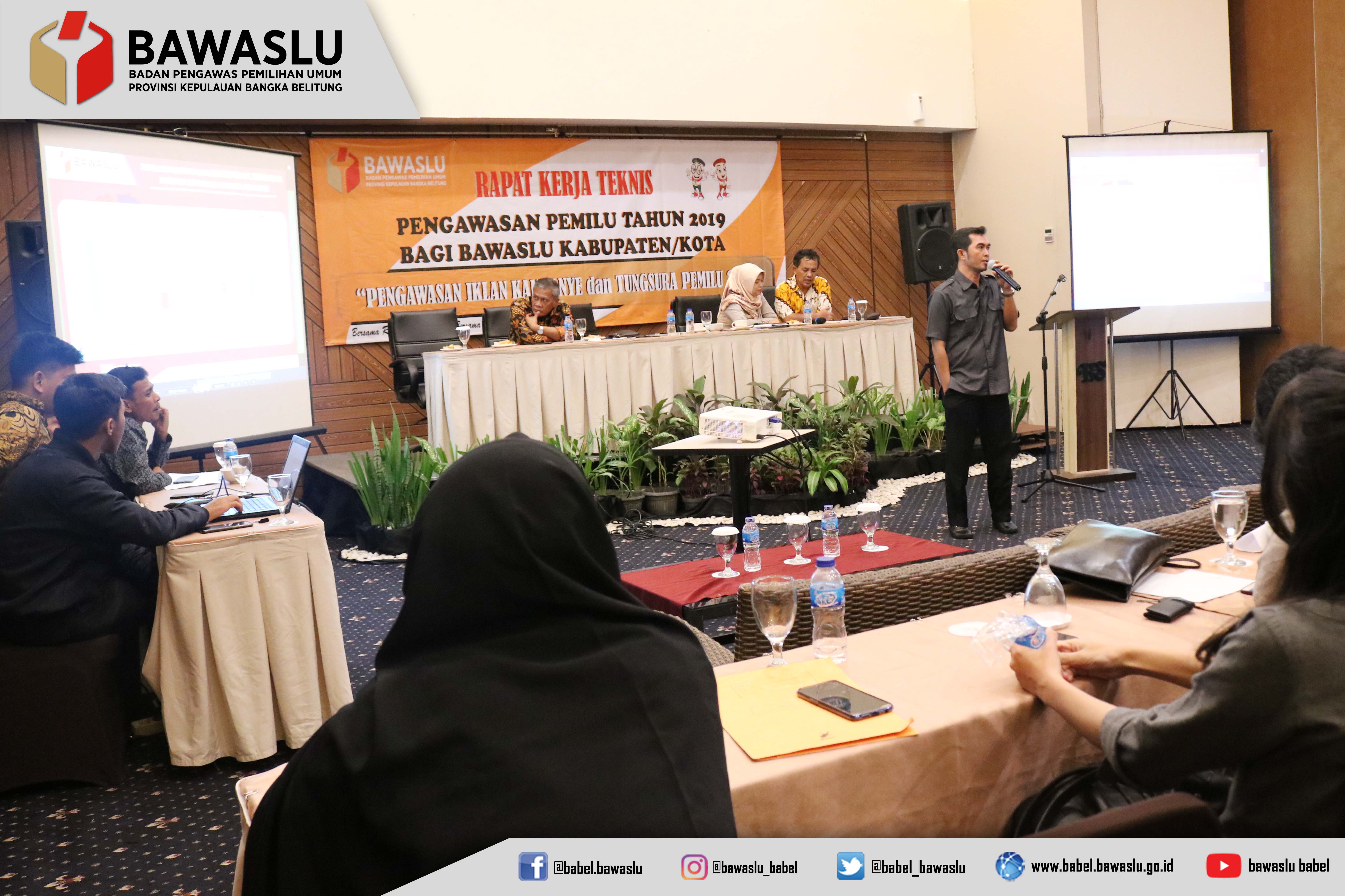 TINGKATKAN PENGAWASAN KAMPANYE DAN TUNGSURA, BAWASLU BABEL GELAR RAKERNIS