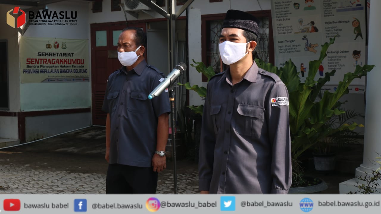 Anggota Bawaslu Babel Mengarahkan Jajaran Sekretariat Untuk Tidak Lalai Terapkan Protokol Kesehatan Pencegahan Covid-19
