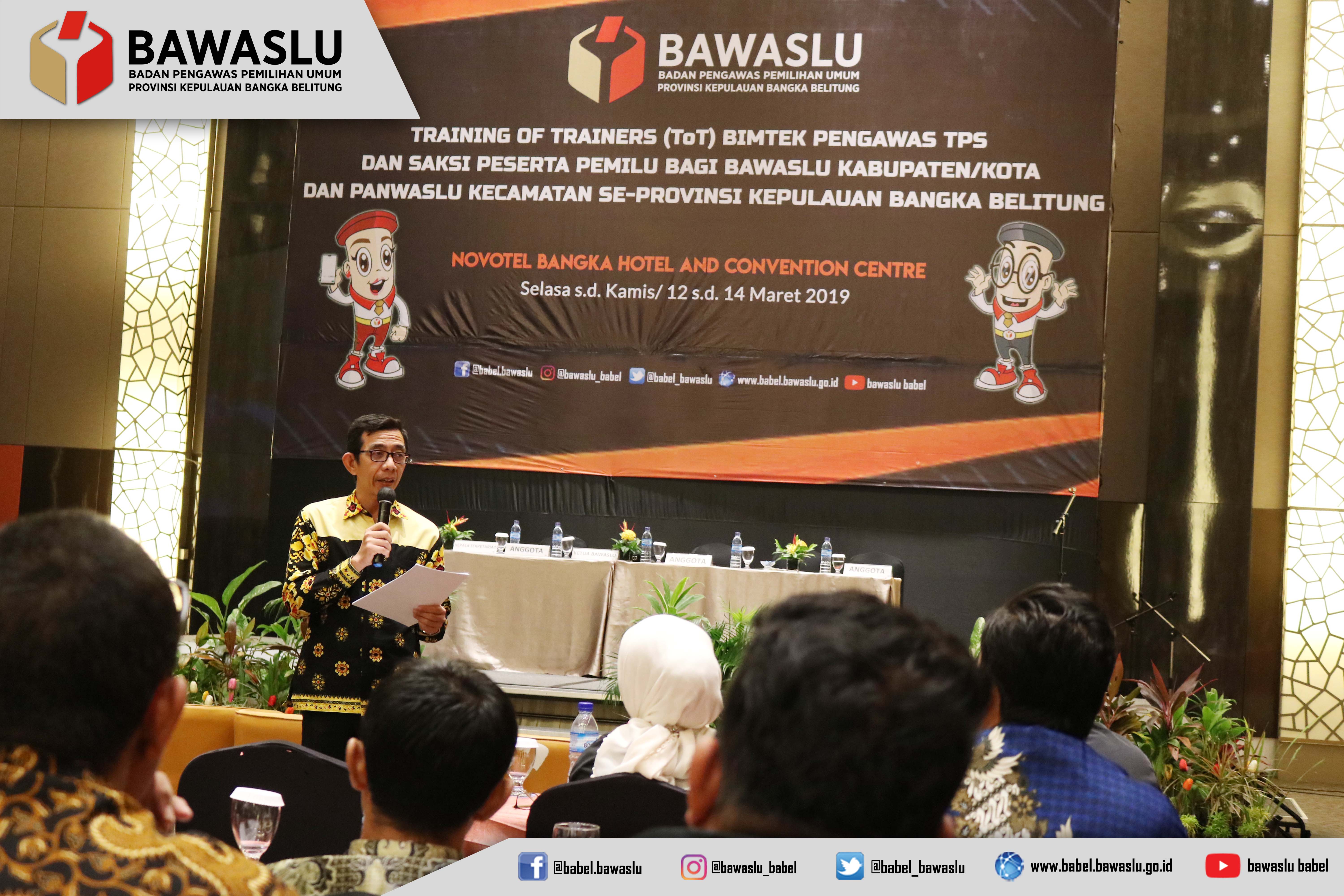 PTPS DAN SAKSI PESERTA PEMILU JADI FOKUS BIMTEK BAWASLU BABEL