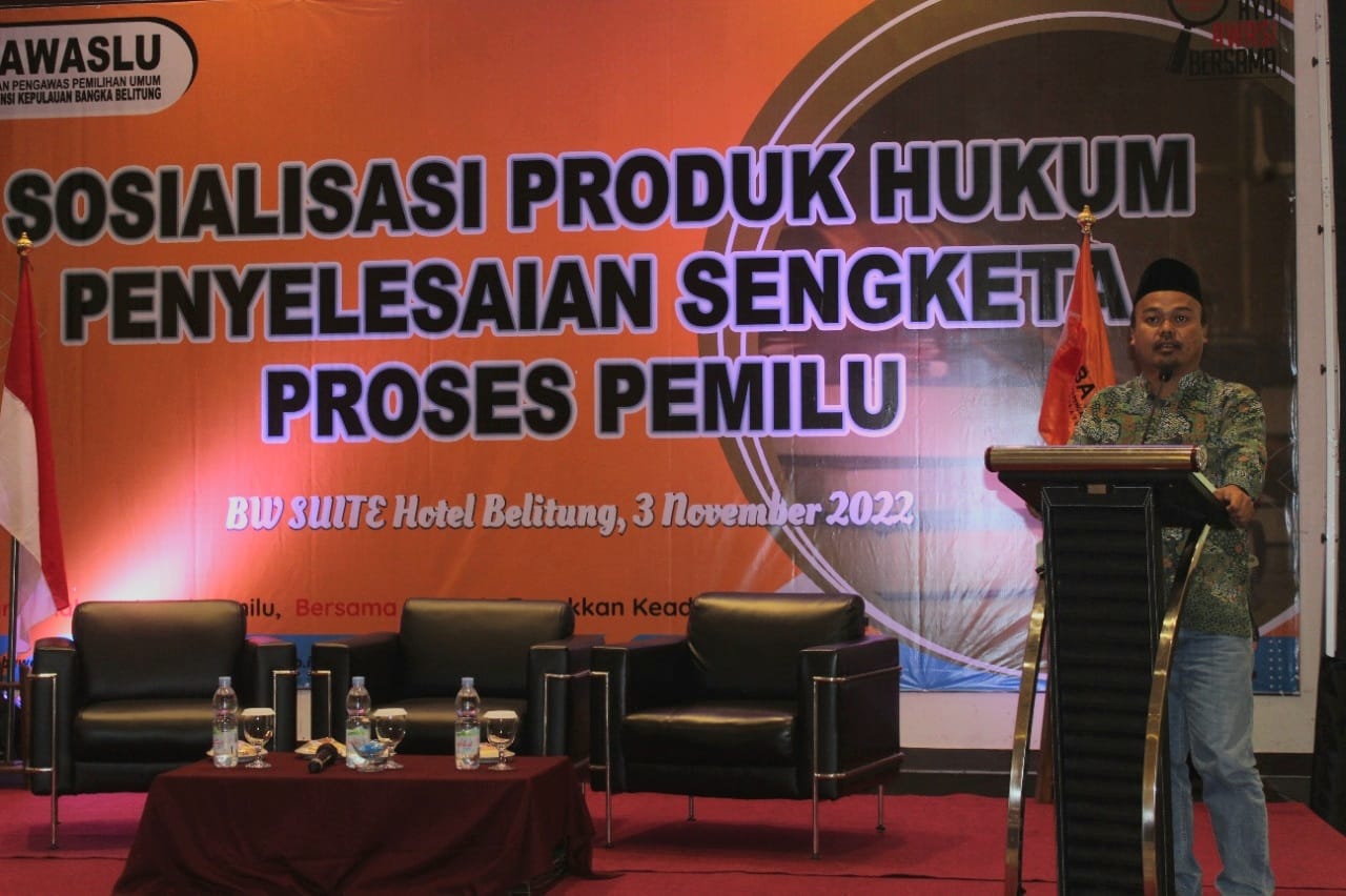 Minimalisir Sengketa Proses Pemilu, Bawaslu Babel Gelar Sosialisasi Produk Hukum kepada Stakeholder