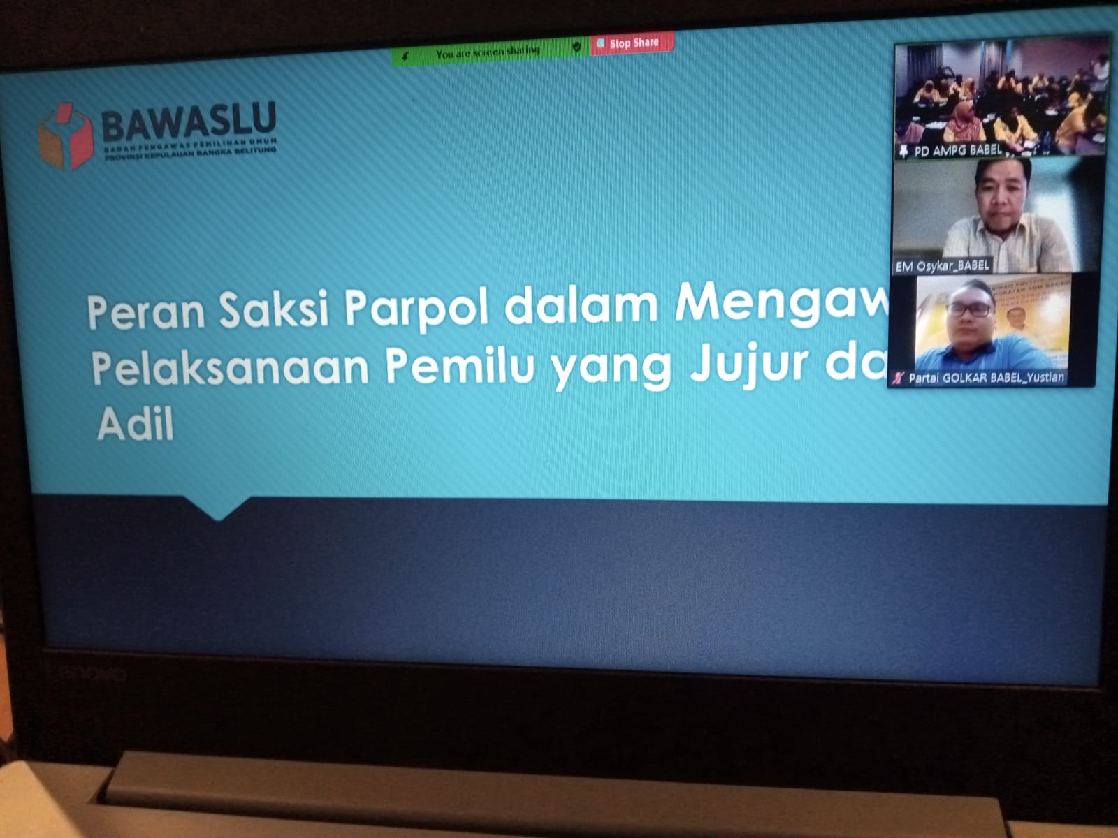 Ketua Bawaslu Babel Jelaskan Pentingnya Peran Saksi dalam Pemilu Kepada DPD Partai Golkar Babel