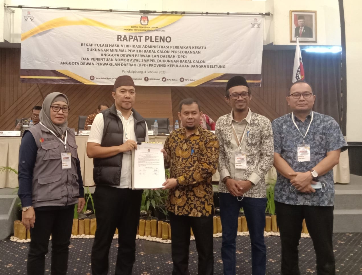 Bawaslu Babel Berikan Masukan Dalam Pleno Rekapitulasi Vermin Perbaikan Kesatu Balon DPD-RI