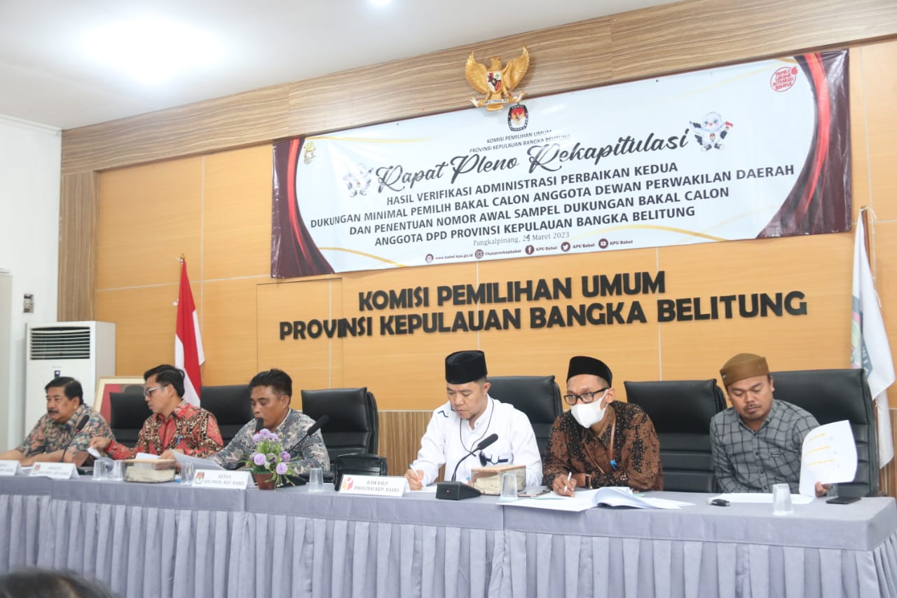 Rapat Pleno dengan KPU dan LO Balon DPD RI, Bawaslu Babel Sampaikan Imbauan