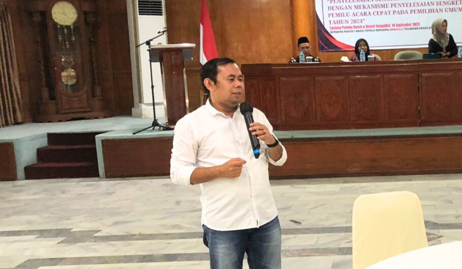 Davitri Jabarkan Empat Potensi Sengketa Proses Antar Peserta Pemilu kepada Jajaran Bawaslu Bangka