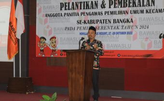 Panwascam se Kabupaten Bangka Resmi Dilantik, 2 Orang Mengundurkan Diri