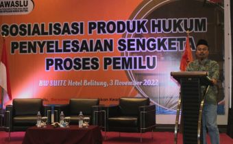 Minimalisir Sengketa Proses Pemilu, Bawaslu Babel Gelar Sosialisasi Produk Hukum kepada Stakeholder